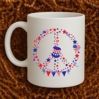 4th Of July Patriotic Peace Sign Coffee Mug thumb 2