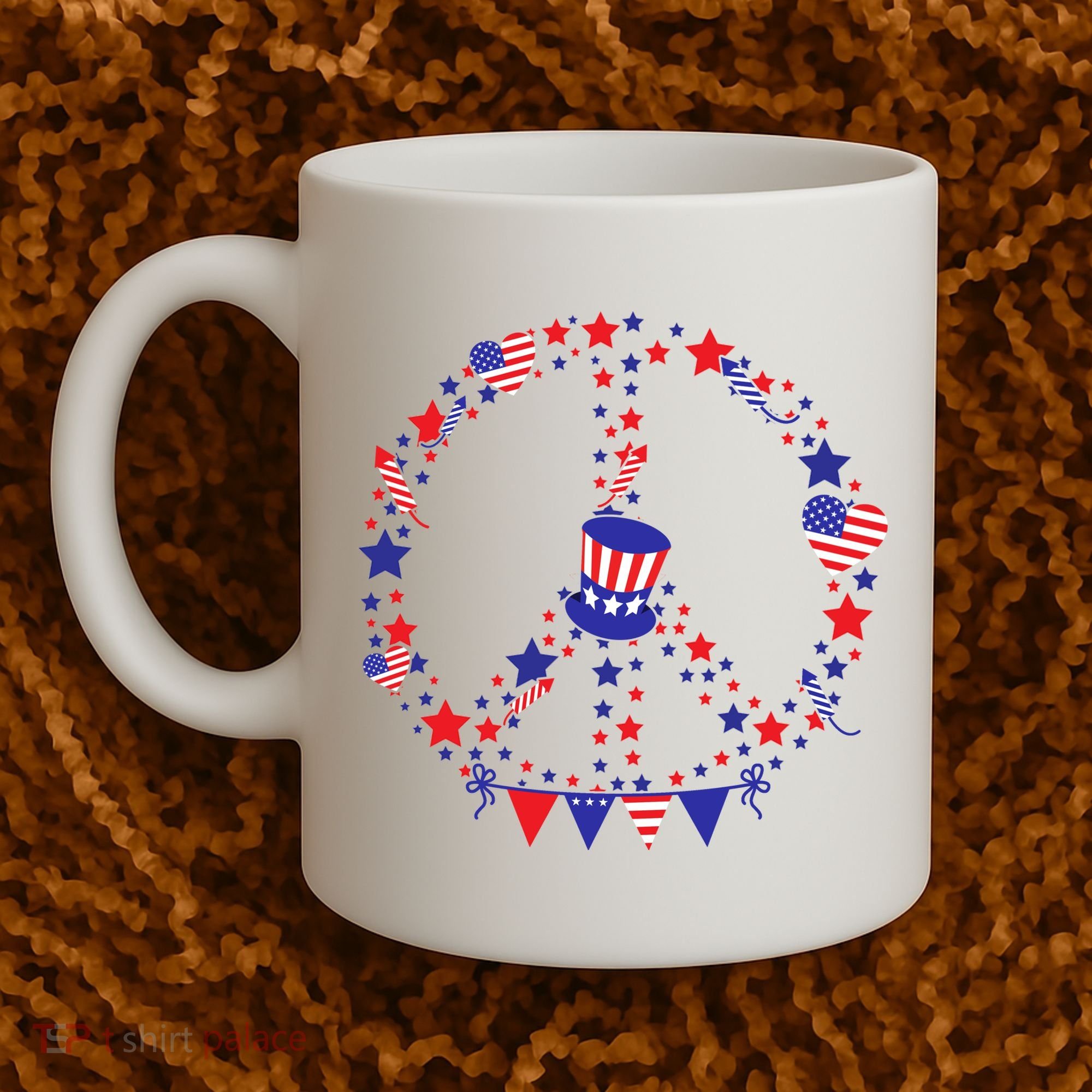 4th Of July Patriotic Peace Sign Coffee Mug