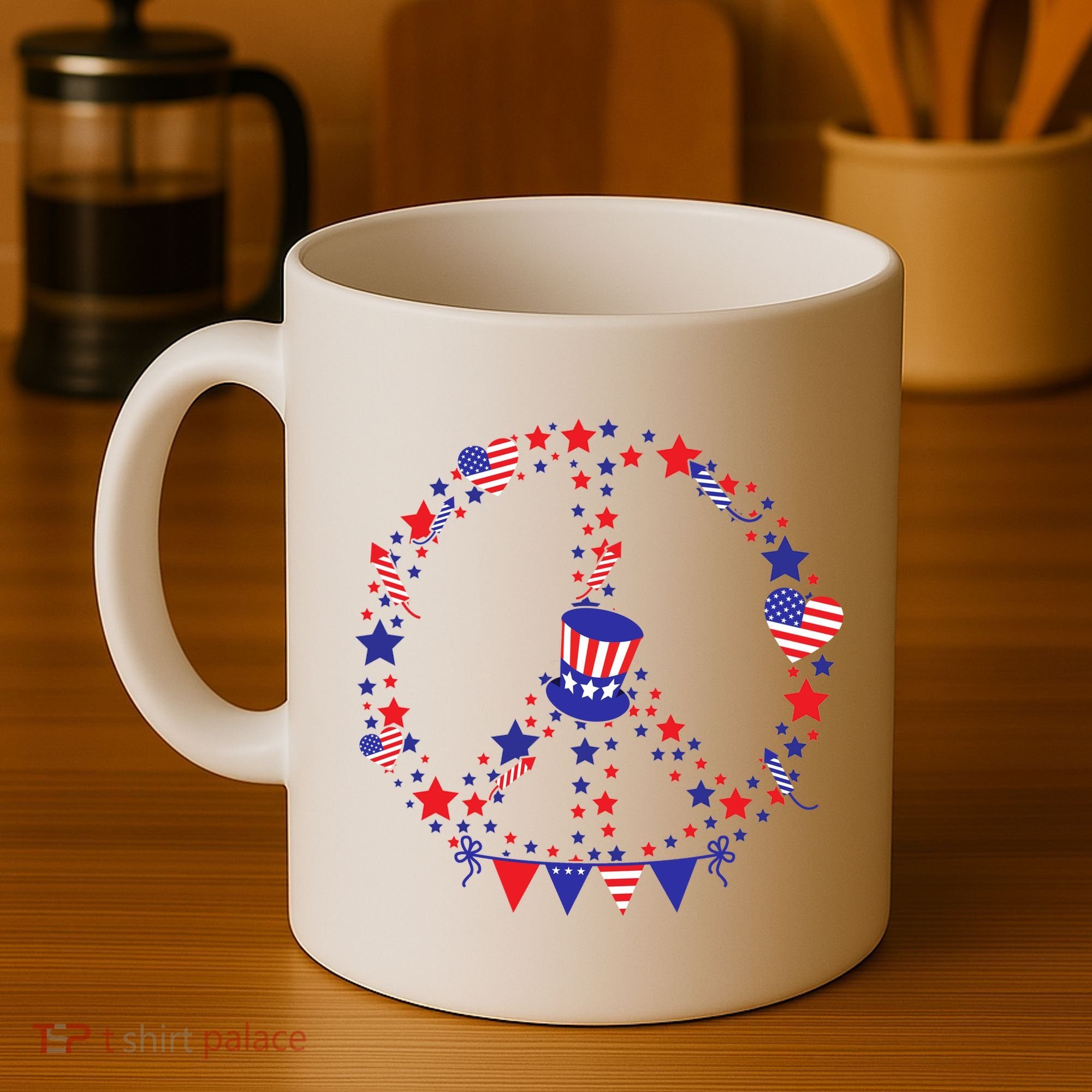 4th Of July Patriotic Peace Sign Coffee Mug