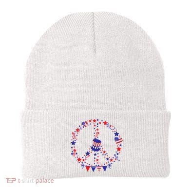 4th Of July Patriotic Peace Sign Beanie