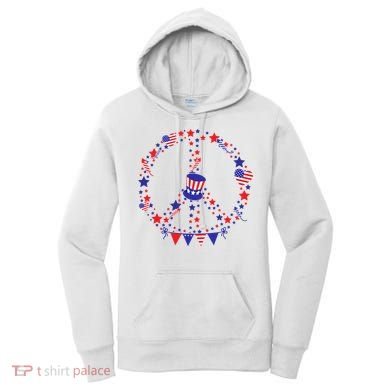 4th Of July Patriotic Peace Sign Women's Hoodie