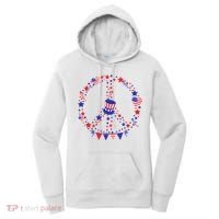 4th Of July Patriotic Peace Sign Women's Hoodie thumb 0