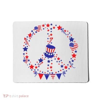 4th Of July Patriotic Peace Sign Mousepad