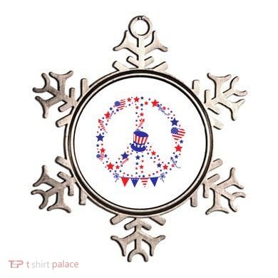 4th Of July Patriotic Peace Sign Ornament