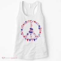 4th Of July Patriotic Peace Sign Women's Tank Top thumb 0