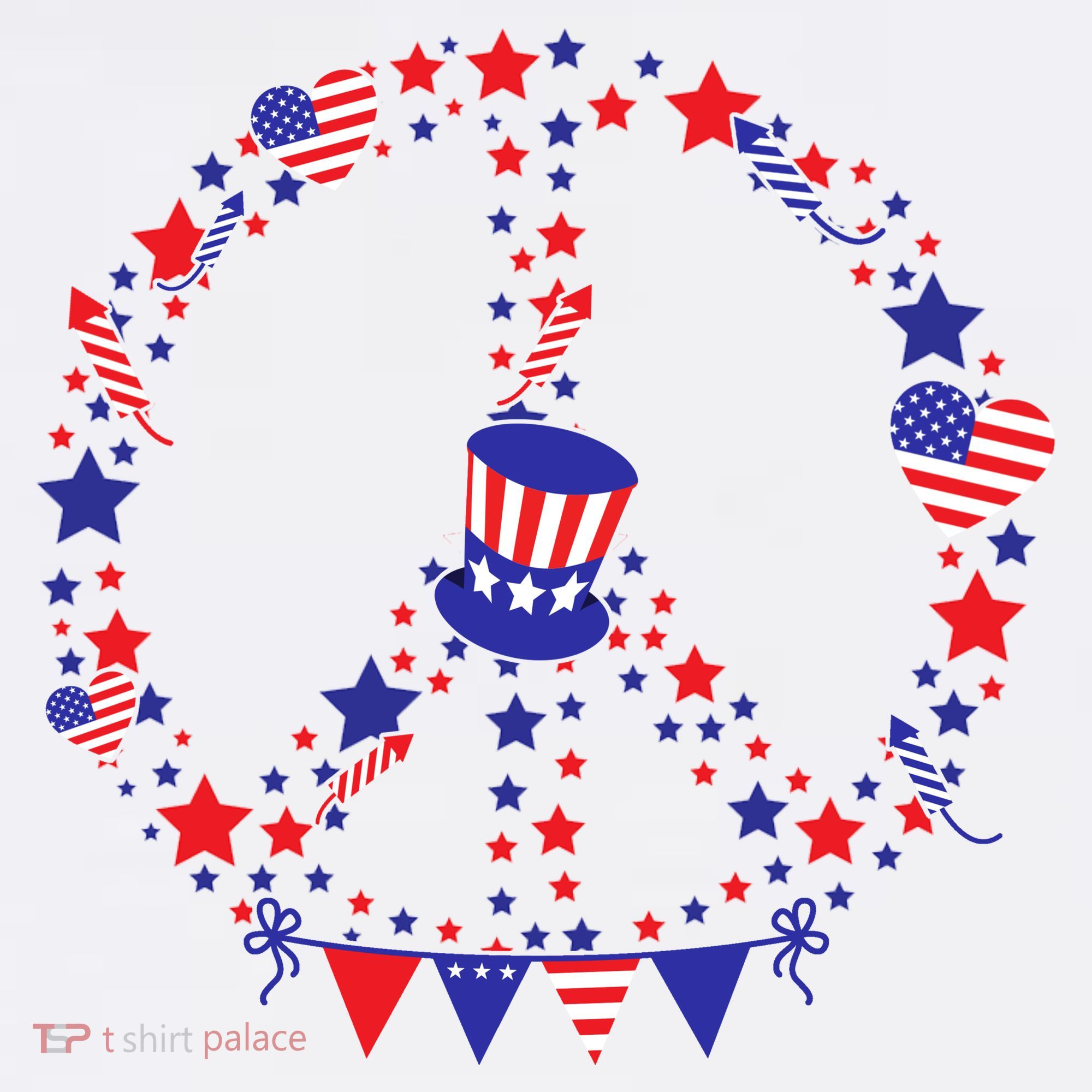 4th Of July Patriotic Peace Sign Baby Bodysuit