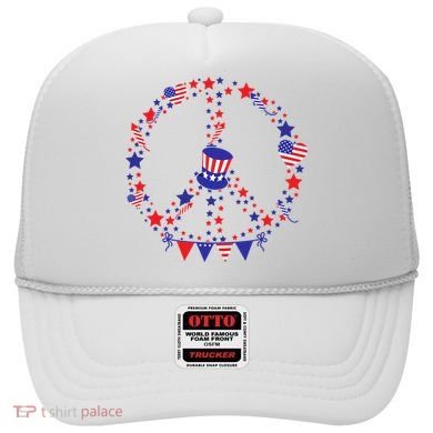 4th Of July Patriotic Peace Sign Hat