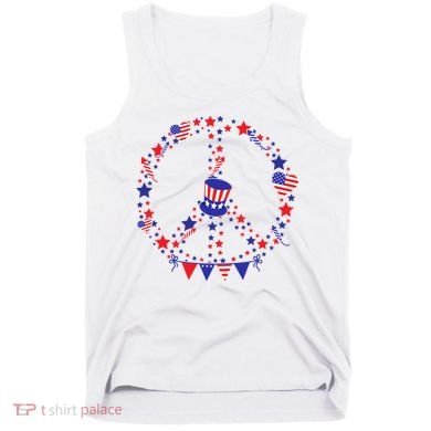 4th Of July Patriotic Peace Sign Tank Top