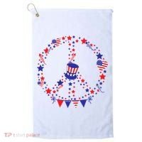 4th Of July Patriotic Peace Sign Golf Towel thumb 0