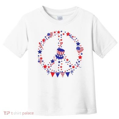 4th Of July Patriotic Peace Sign Toddler T-Shirt