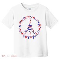 4th Of July Patriotic Peace Sign Toddler T-Shirt thumb 0