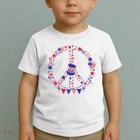 4th Of July Patriotic Peace Sign Toddler T-Shirt thumb 2