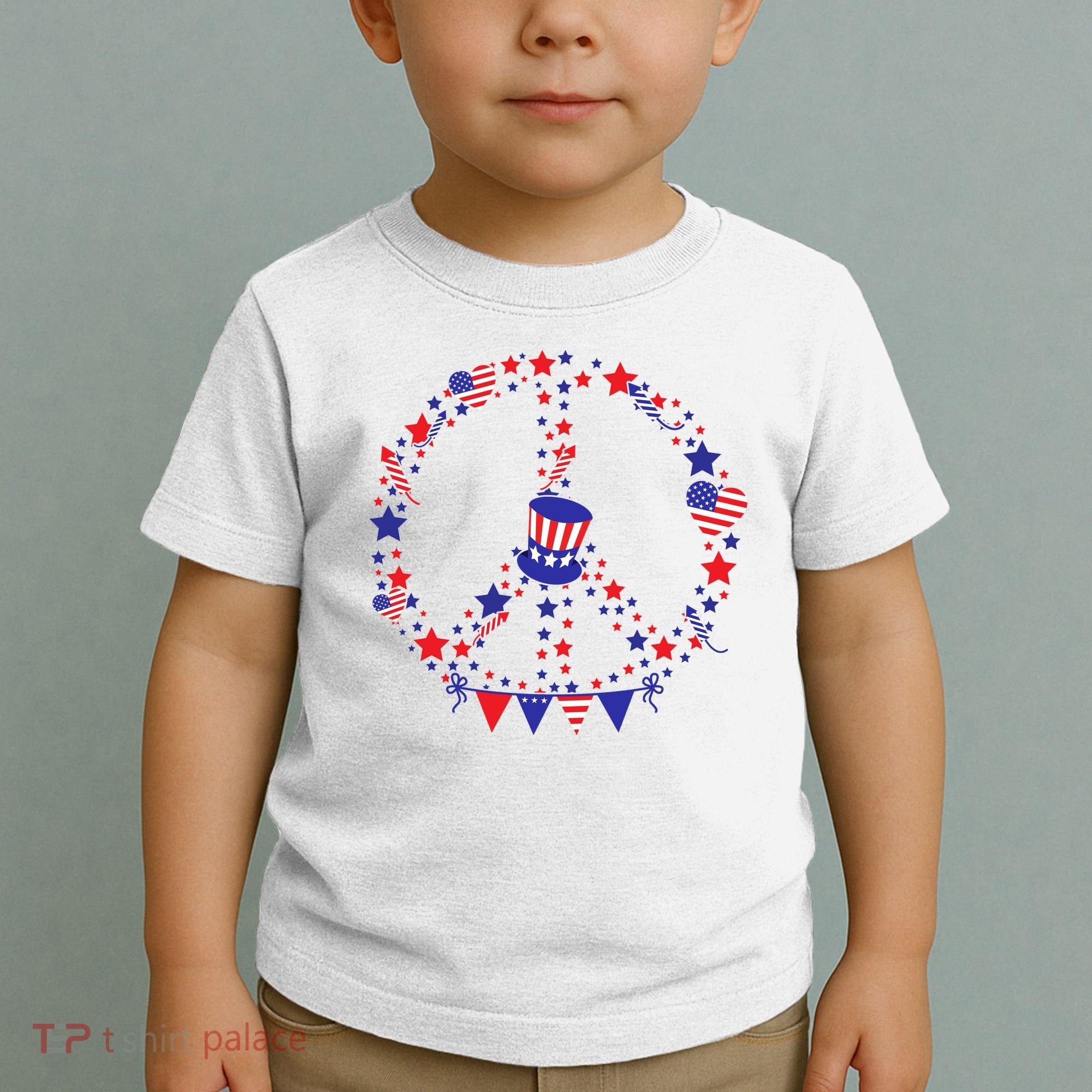 4th Of July Patriotic Peace Sign Toddler T-Shirt