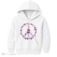 4th Of July Patriotic Peace Sign Kids Hoodie thumb 0