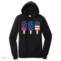 4th of July Popsicle Red White Blue American Flag Women's Hoodie thumb 0
