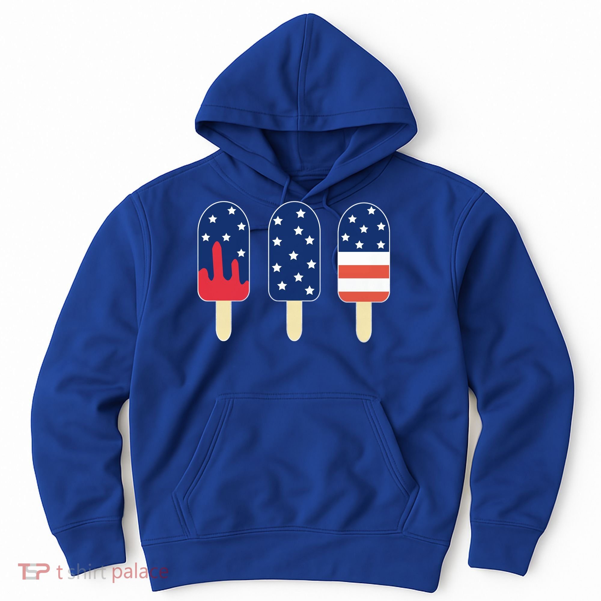4th of July Popsicle Red White Blue American Flag Hoodie