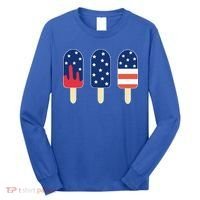 4th of July Popsicle Red White Blue American Flag Long Sleeve Shirt thumb 0