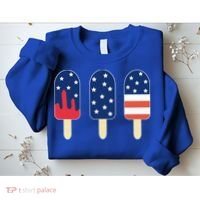 4th of July Popsicle Red White Blue American Flag Sweatshirt thumb 2