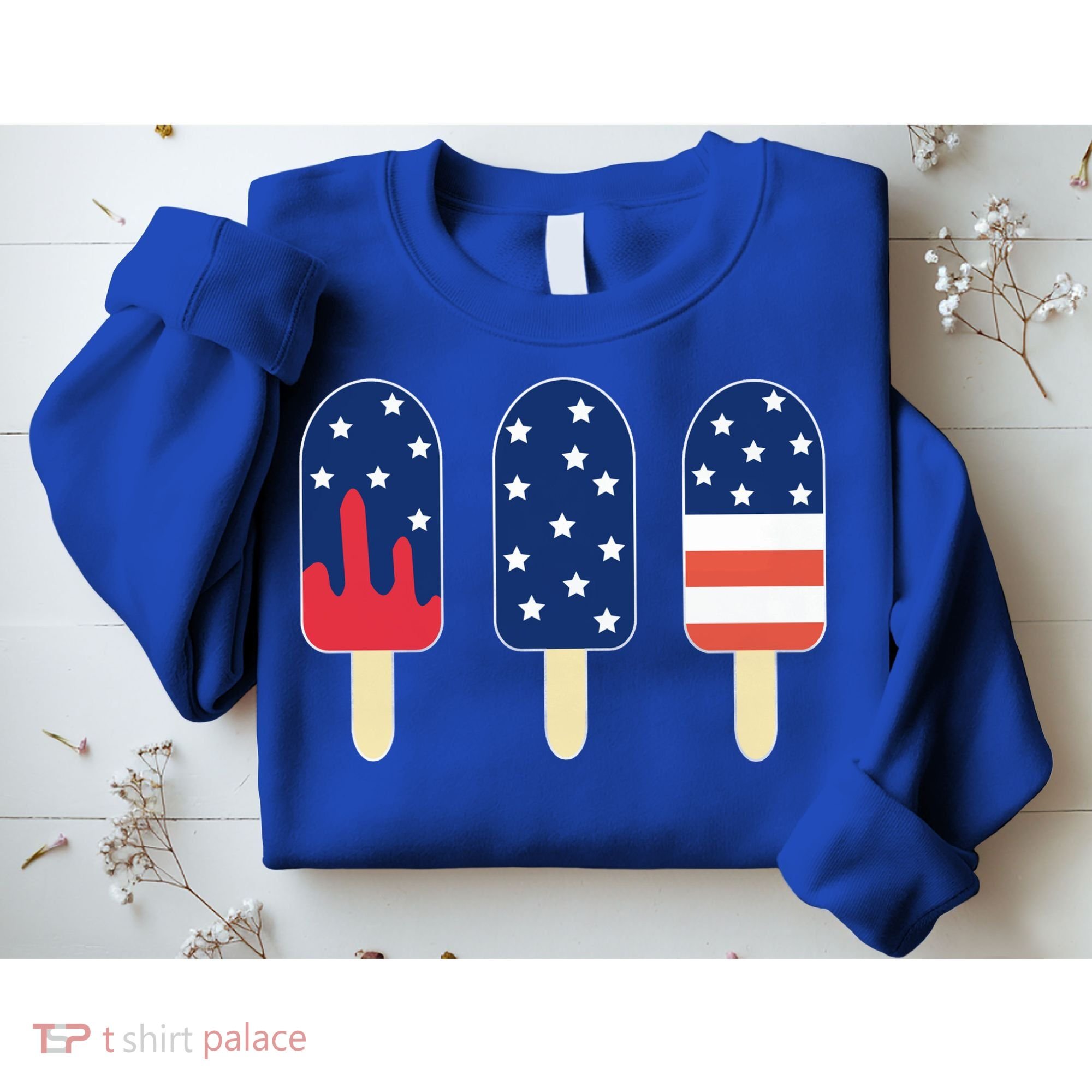 4th of July Popsicle Red White Blue American Flag Sweatshirt