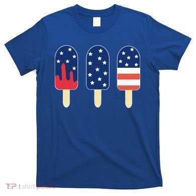 4th of July Popsicle Red White Blue American Flag T-Shirt