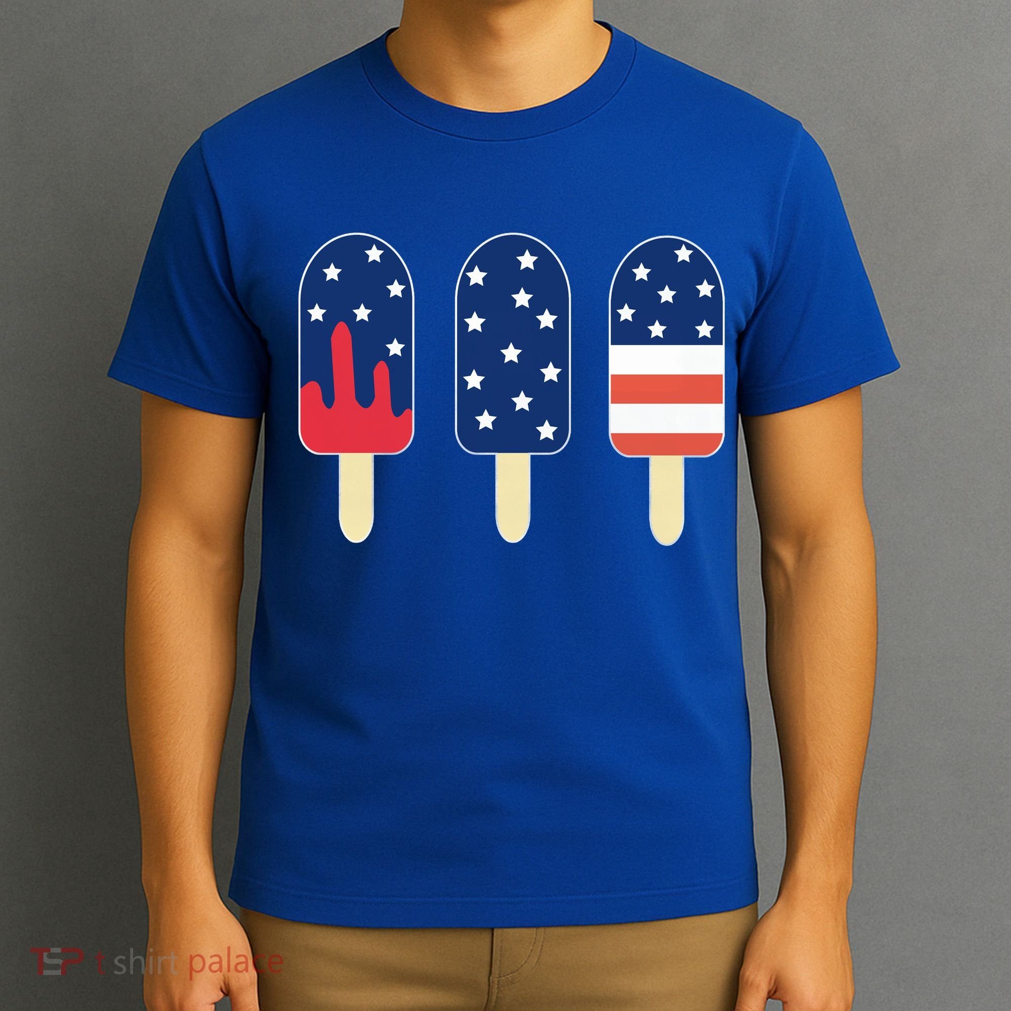 4th of July Popsicle Red White Blue American Flag T-Shirt