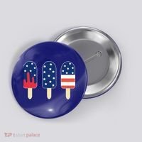 4th of July Popsicle Red White Blue American Flag Button thumb 0