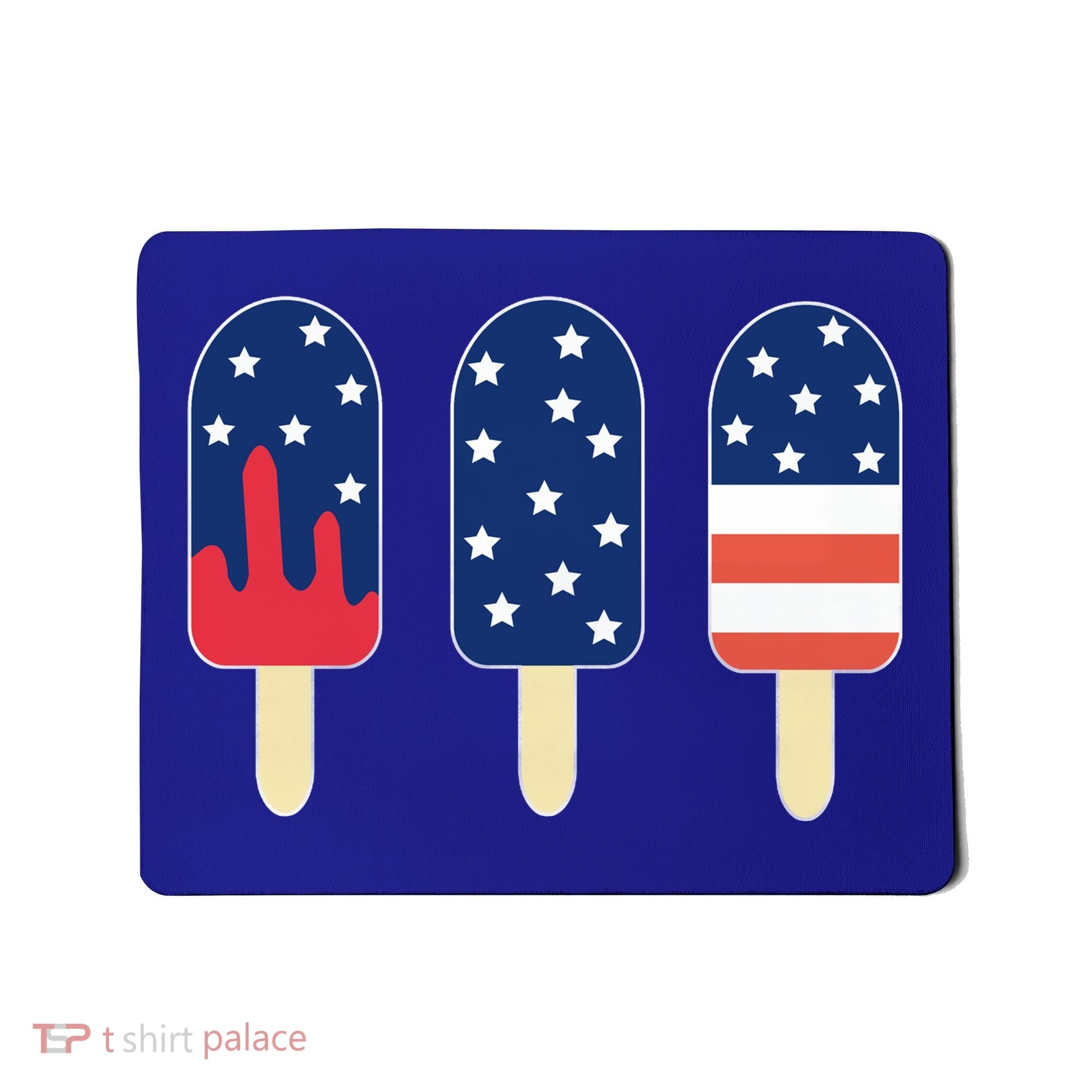 4th of July Popsicle Red White Blue American Flag Mousepad