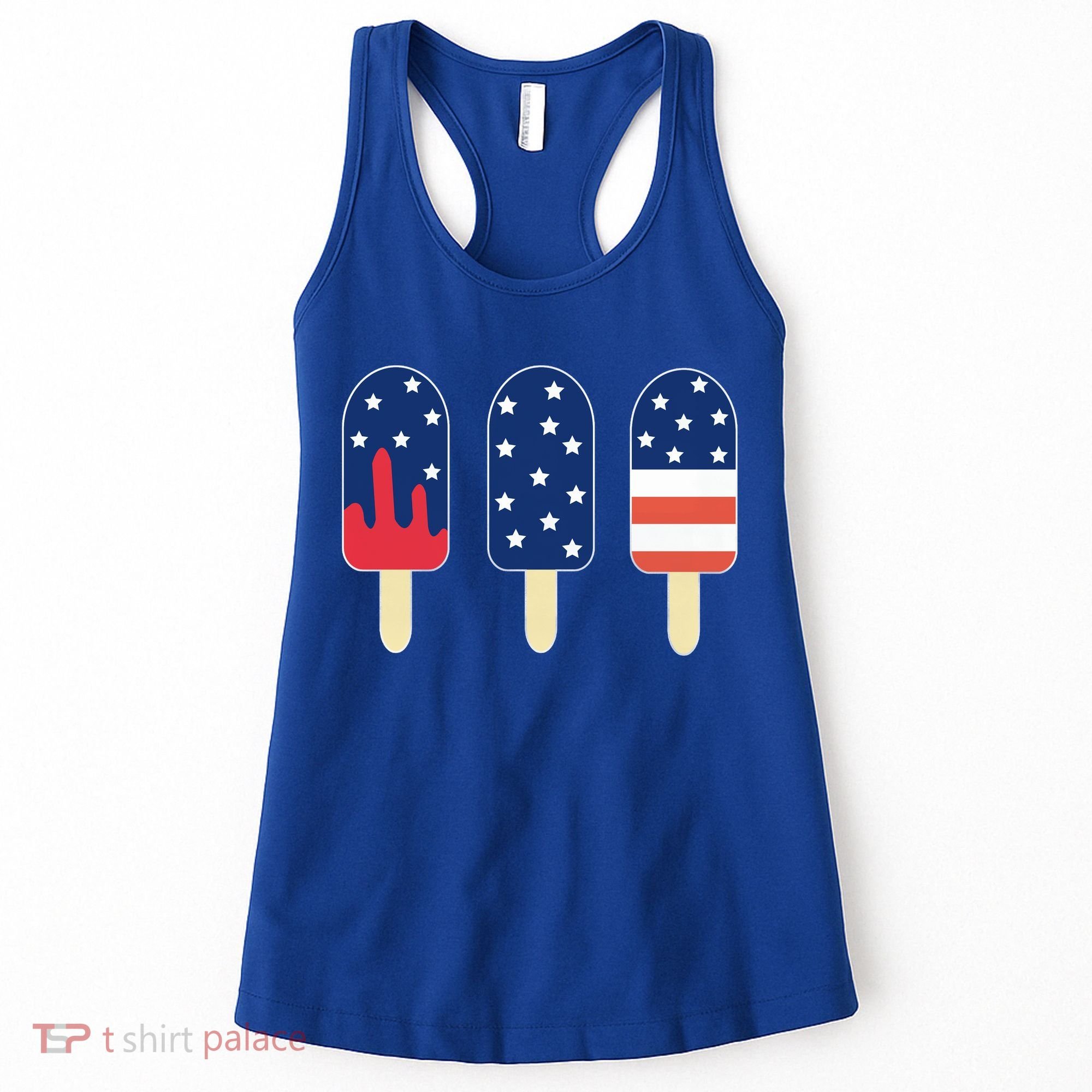 4th of July Popsicle Red White Blue American Flag Women's Tank Top