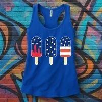4th of July Popsicle Red White Blue American Flag Women's Tank Top thumb 3