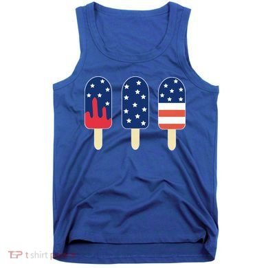 4th of July Popsicle Red White Blue American Flag Tank Top