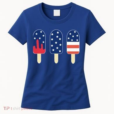 4th of July Popsicle Red White Blue American Flag Women's T-Shirt