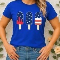 4th of July Popsicle Red White Blue American Flag Women's T-Shirt thumb 2
