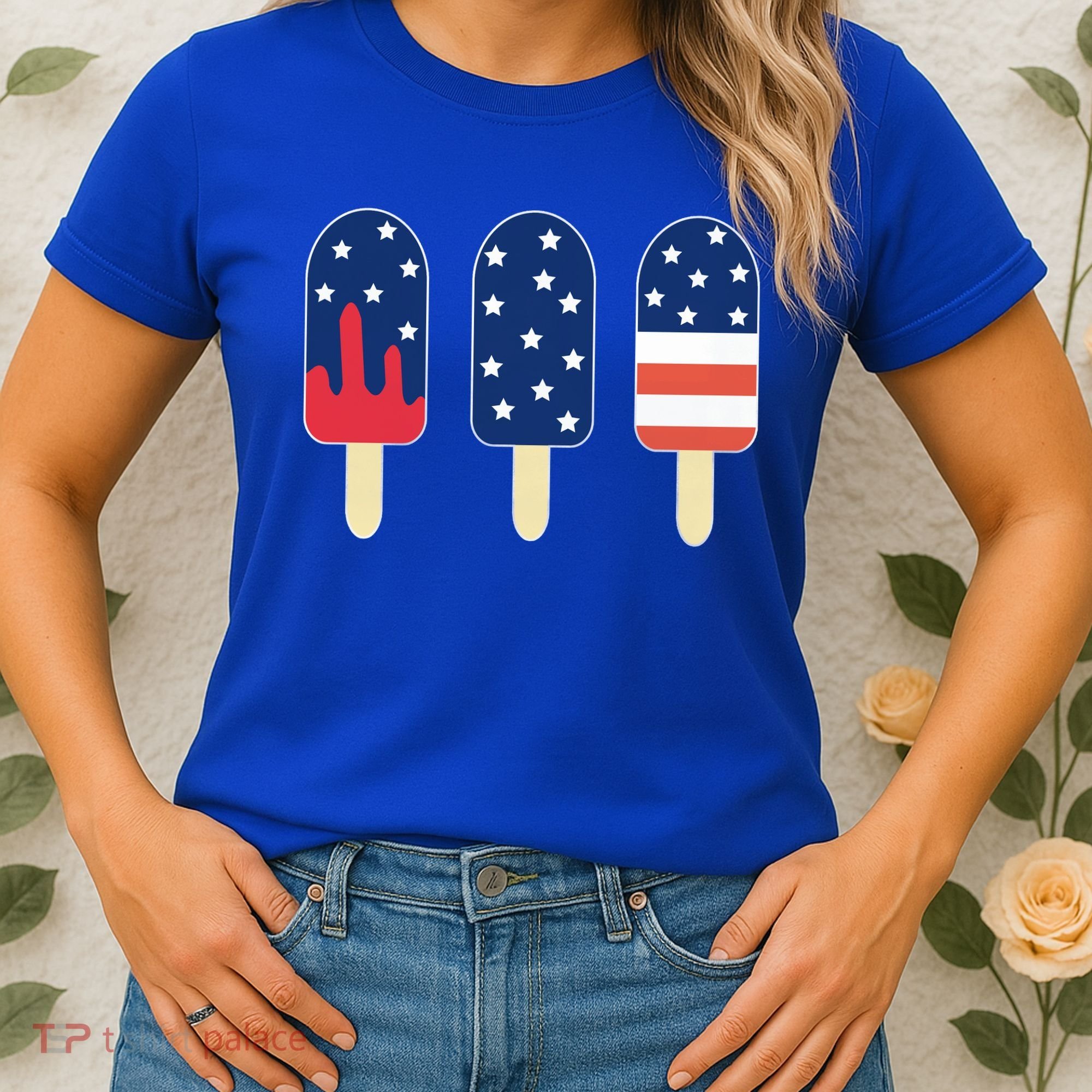 4th of July Popsicle Red White Blue American Flag Women's T-Shirt