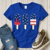 4th of July Popsicle Red White Blue American Flag Women's T-Shirt thumb 3