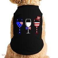 4th Of July Red White Blue Wine USA Glasses Doggie Tank thumb 0