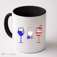 4th Of July Red White Blue Wine USA Glasses Coffee Mug thumb 0