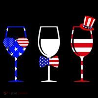 4th Of July Red White Blue Wine USA Glasses Coffee Mug thumb 5
