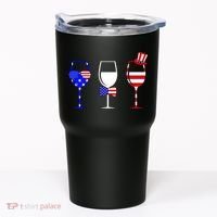 4th Of July Red White Blue Wine USA Glasses Tumbler thumb 0
