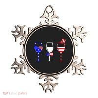 4th Of July Red White Blue Wine USA Glasses Ornament thumb 0