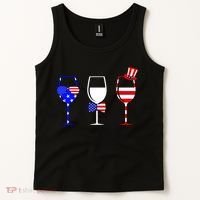 4th Of July Red White Blue Wine USA Glasses Tank Top thumb 2