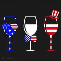 4th Of July Red White Blue Wine USA Glasses Tank Top thumb 6