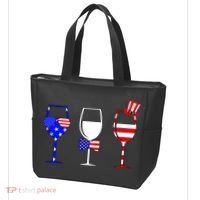 4th Of July Red White Blue Wine USA Glasses Tote Bag thumb 3