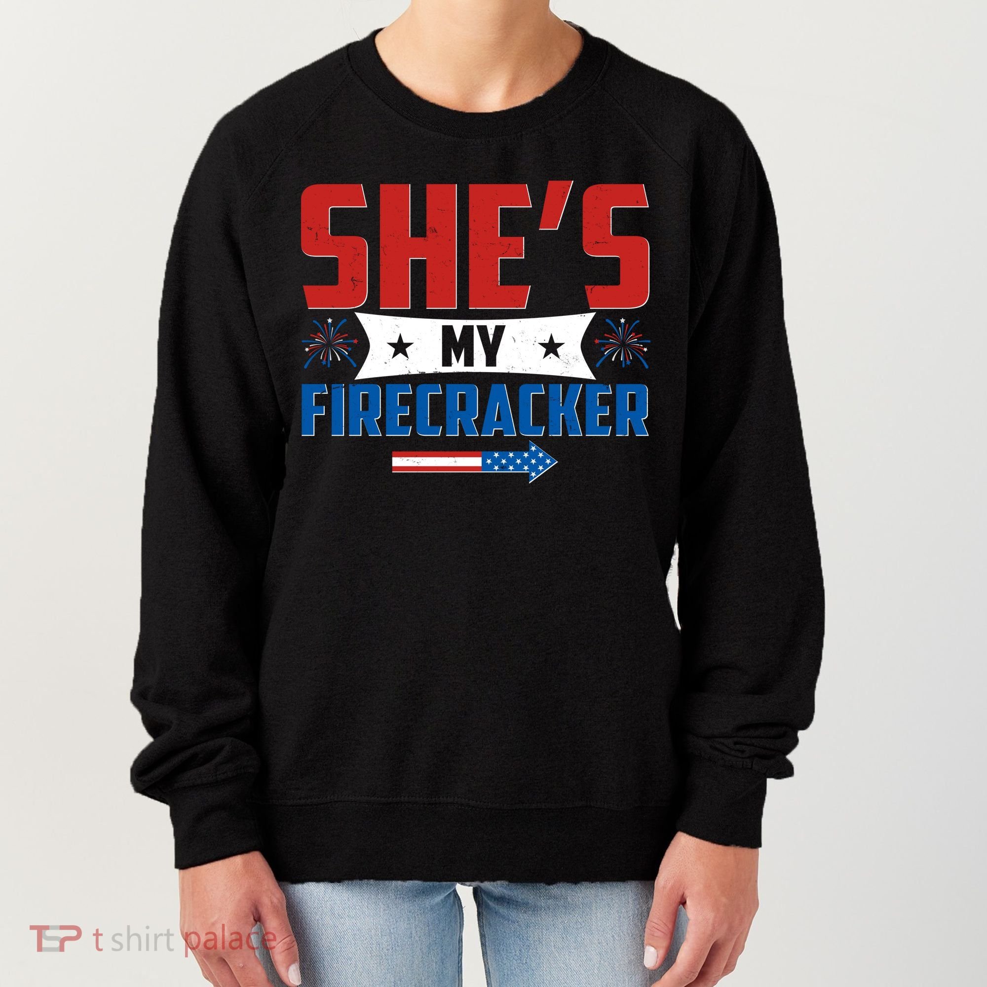 4th of July She's My Firecracker Matching Shirt Women's Sweatshirt