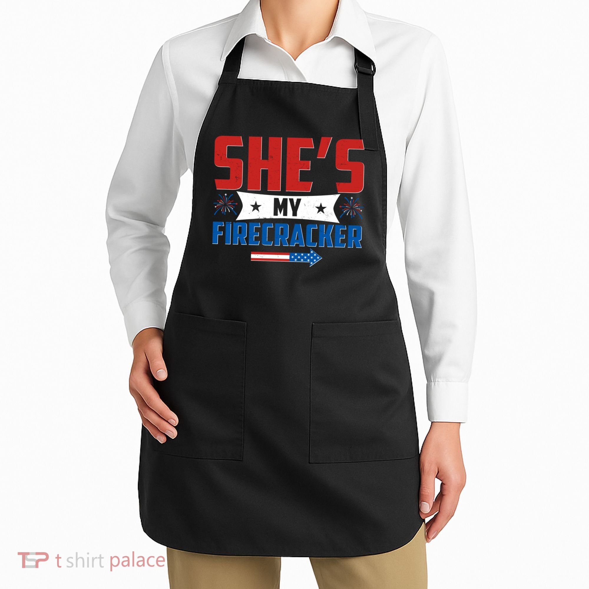 4th of July She's My Firecracker Matching Shirt Apron