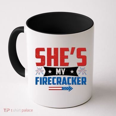 4th of July She's My Firecracker Matching Shirt Coffee Mug