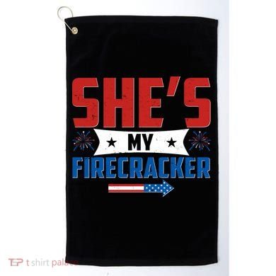 4th of July She's My Firecracker Matching Shirt Golf Towel