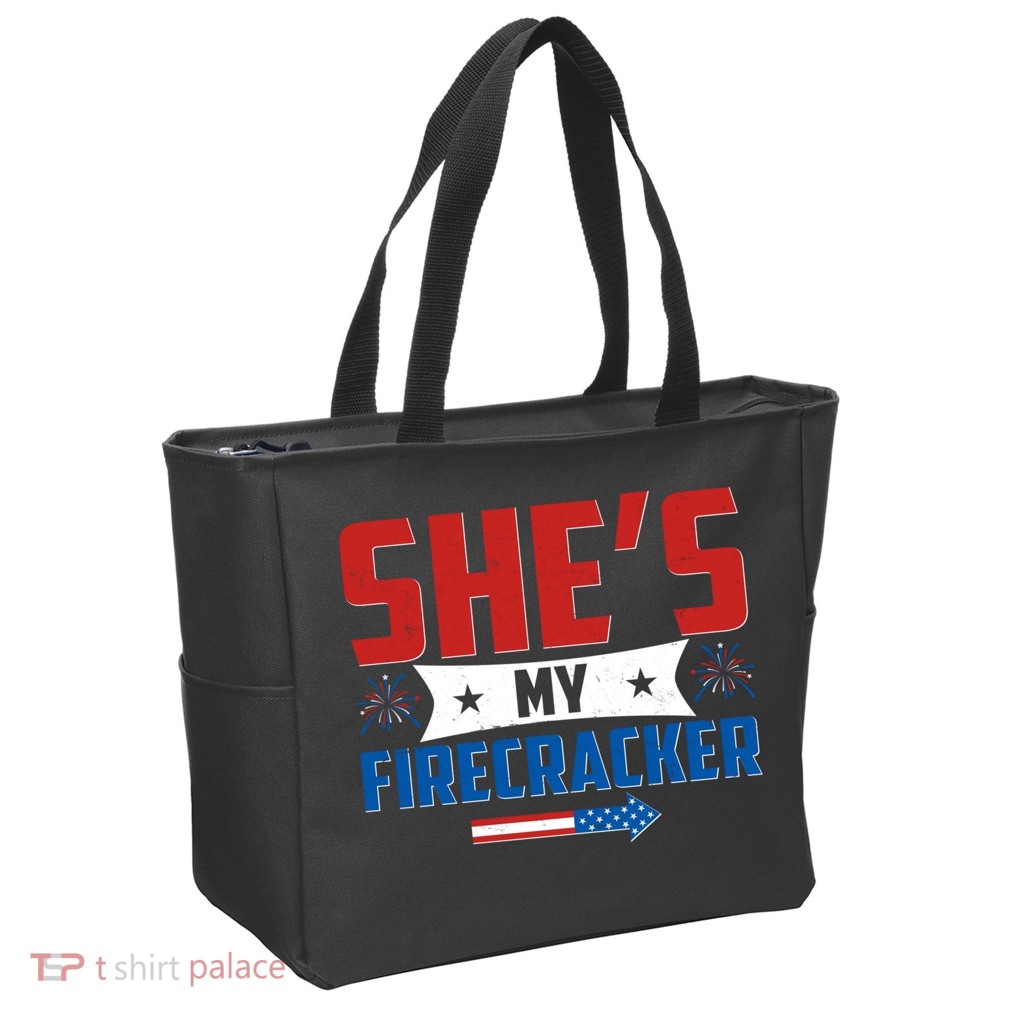 4th of July She's My Firecracker Matching Shirt Tote Bag