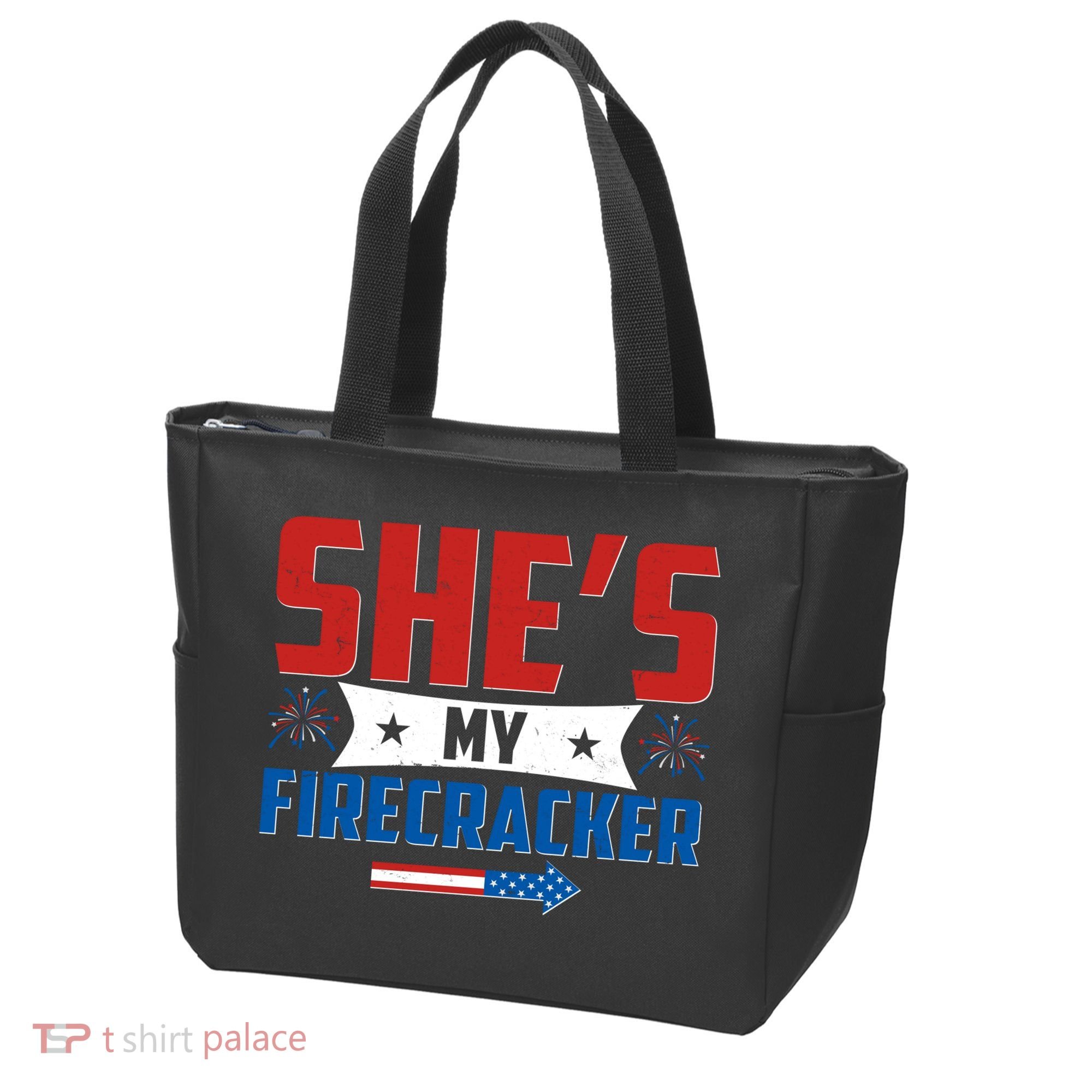 4th of July She's My Firecracker Matching Shirt Tote Bag
