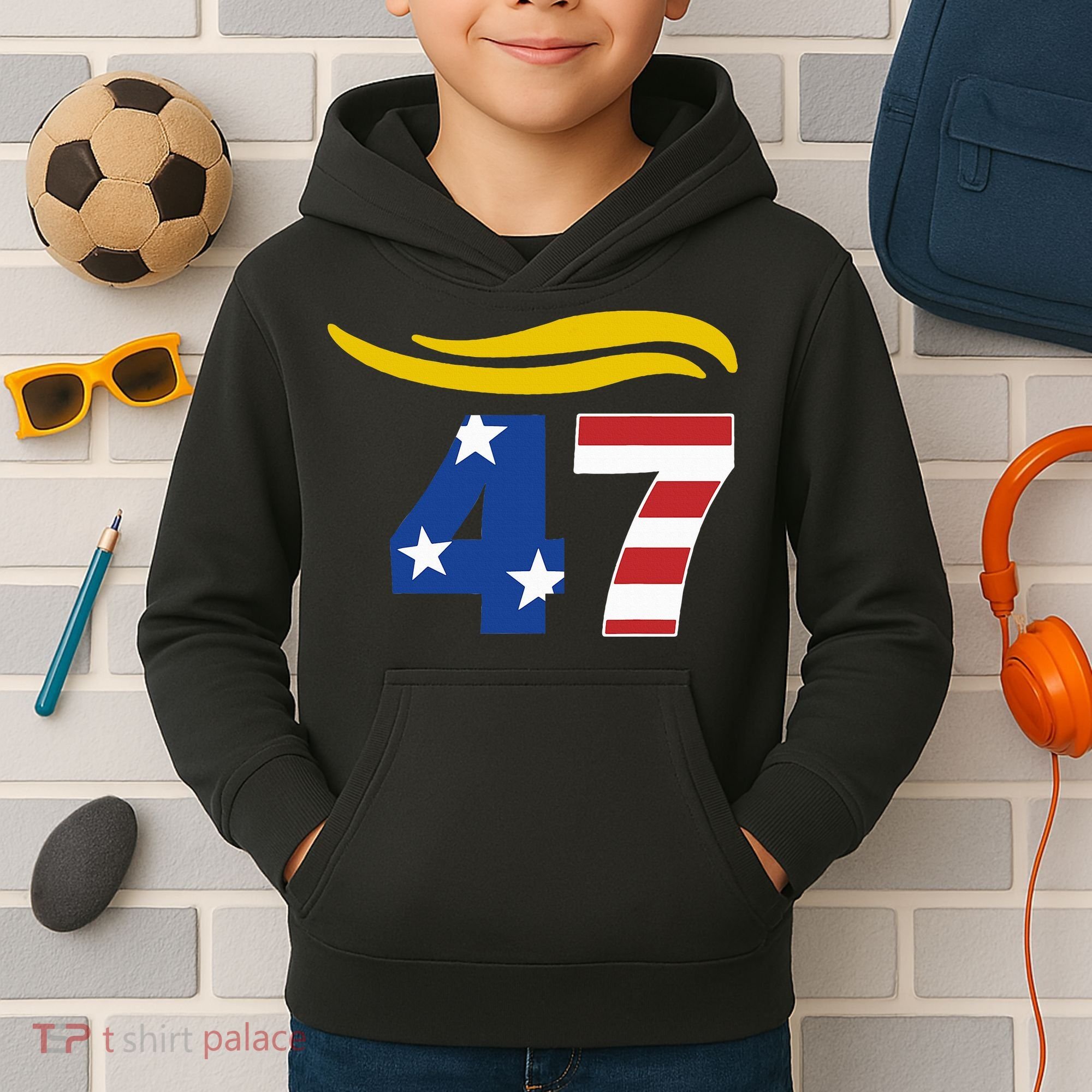 47 Trump Hair Kids Hoodie