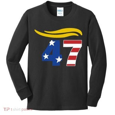 47 Trump Hair Kids Long Sleeve Shirt